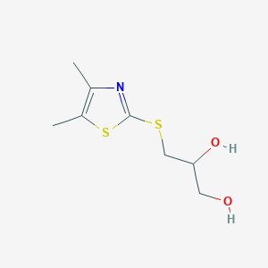 molecular formula C8H13NO2S2 B14902094 3-((4,5-Dimethylthiazol-2-yl)thio)propane-1,2-diol 