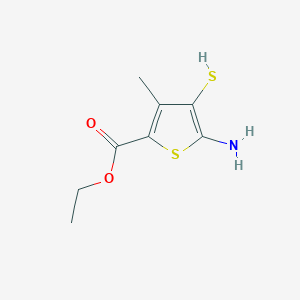 molecular formula C8H11NO2S2 B14902115 Ethyl 5-amino-4-mercapto-3-methylthiophene-2-carboxylate 