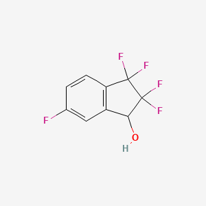 molecular formula C9H5F5O B14902147 2,2,3,3,6-Pentafluoro-2,3-dihydro-1H-inden-1-ol 