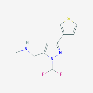 molecular formula C10H11F2N3S B1490215 1-(1-(difluoromethyl)-3-(thiophen-3-yl)-1H-pyrazol-5-yl)-N-methylmethanamine CAS No. 2098104-83-5