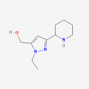 molecular formula C11H19N3O B1490219 (1-乙基-3-(哌啶-2-基)-1H-吡唑-5-基)甲醇 CAS No. 2090877-84-0