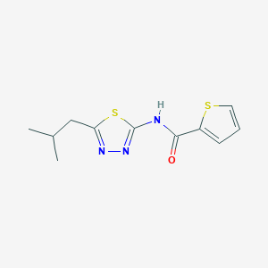 molecular formula C11H13N3OS2 B14902190 N-[5-(2-methylpropyl)-1,3,4-thiadiazol-2-yl]thiophene-2-carboxamide 