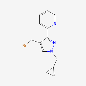 molecular formula C13H14BrN3 B1490222 2-(4-(bromomethyl)-1-(cyclopropylmethyl)-1H-pyrazol-3-yl)pyridine CAS No. 2098044-98-3