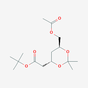 molecular formula C15H26O6 B14902229 tert-butyl 2-[(4S,6S)-6-(acetyloxymethyl)-2,2-dimethyl-1,3-dioxan-4-yl]acetate 