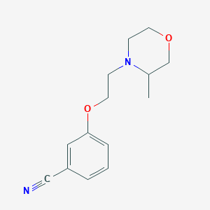 molecular formula C14H18N2O2 B14902234 3-(2-(3-Methylmorpholino)ethoxy)benzonitrile 