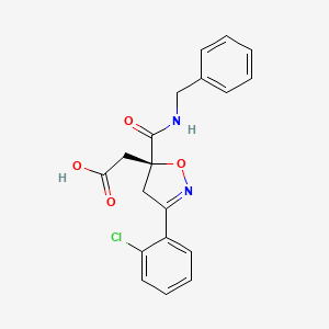 molecular formula C19H17ClN2O4 B14902241 [(5S)-5-(benzylcarbamoyl)-3-(2-chlorophenyl)-4,5-dihydro-1,2-oxazol-5-yl]acetic acid 