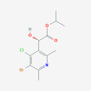 molecular formula C12H15BrClNO3 B14902242 Isopropyl (S)-2-(5-bromo-4-chloro-2,6-dimethylpyridin-3-yl)-2-hydroxyacetate 