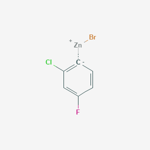 molecular formula C6H3BrClFZn B14902244 (2-Chloro-4-fluorophenyl)Zinc bromide 