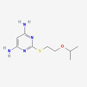 molecular formula C9H16N4OS B14902247 2-((2-Isopropoxyethyl)thio)pyrimidine-4,6-diamine 