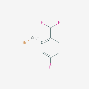 molecular formula C7H4BrF3Zn B14902260 (2-(Difluoromethyl)-5-fluorophenyl)Zinc bromide 