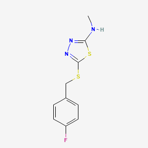 molecular formula C10H10FN3S2 B14902302 5-((4-Fluorobenzyl)thio)-N-methyl-1,3,4-thiadiazol-2-amine 