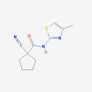 molecular formula C11H13N3OS B14902320 1-Cyano-N-(4-methylthiazol-2-yl)cyclopentane-1-carboxamide 