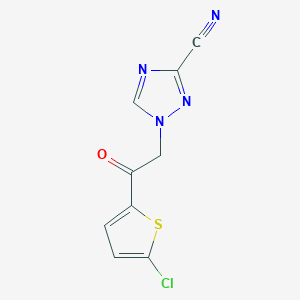 molecular formula C9H5ClN4OS B14902326 1-(2-(5-Chlorothiophen-2-yl)-2-oxoethyl)-1h-1,2,4-triazole-3-carbonitrile 