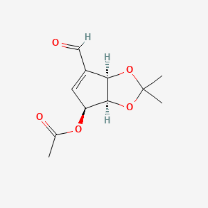 (3AS,4S,6aR)-6-formyl-2,2-dimethyl-3a,6a-dihydro-4H-cyclopenta[d][1,3]dioxol-4-yl acetate