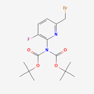 molecular formula C16H22BrFN2O4 B14902356 Di-tert-butyl (6-(bromomethyl)-3-fluoropyridin-2-yl)iminodicarbonate 