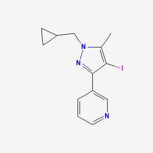 molecular formula C13H14IN3 B1490243 3-(1-(cyclopropylmethyl)-4-iodo-5-methyl-1H-pyrazol-3-yl)pyridine CAS No. 2098108-08-6