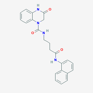 molecular formula C23H22N4O3 B14902461 3-hydroxy-N-[4-(naphthalen-1-ylamino)-4-oxobutyl]quinoxaline-1(2H)-carboxamide 