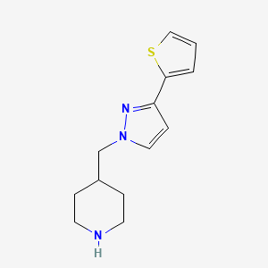 4-((3-(thiophen-2-yl)-1H-pyrazol-1-yl)methyl)piperidine