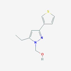 molecular formula C10H12N2OS B1490249 (5-ethyl-3-(thiophen-3-yl)-1H-pyrazol-1-yl)methanol CAS No. 2090606-79-2