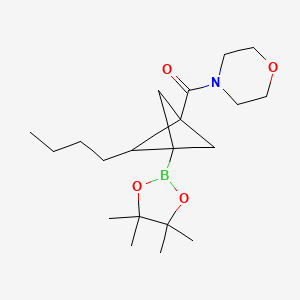 (2-Butyl-3-(4,4,5,5-tetramethyl-1,3,2-dioxaborolan-2-yl)bicyclo[1.1.1]pentan-1-yl)(morpholino)methanone