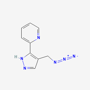 molecular formula C9H8N6 B1490250 2-(4-(叠氮甲基)-1H-吡唑-3-基)吡啶 CAS No. 2097986-62-2
