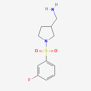 (1-((3-Fluorophenyl)sulfonyl)pyrrolidin-3-yl)methanamine