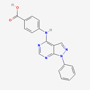 molecular formula C18H13N5O2 B14902521 4-((1-Phenyl-1H-pyrazolo[3,4-d]pyrimidin-4-yl)amino)benzoic acid 