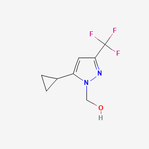 molecular formula C8H9F3N2O B1490253 (5-cyclopropyl-3-(trifluoromethyl)-1H-pyrazol-1-yl)methanol CAS No. 2092226-88-3
