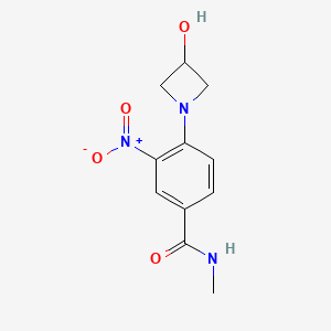 molecular formula C11H13N3O4 B14902577 4-(3-hydroxyazetidin-1-yl)-N-methyl-3-nitrobenzamide 