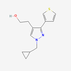 2-(1-(cyclopropylmethyl)-3-(thiophen-3-yl)-1H-pyrazol-4-yl)ethan-1-ol