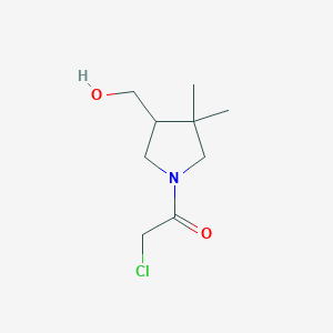 molecular formula C9H16ClNO2 B1490261 2-氯-1-(4-(羟甲基)-3,3-二甲基吡咯烷-1-基)乙酮 CAS No. 2090384-43-1