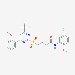 N-(5-chloro-2-hydroxyphenyl)-4-((4-(2-methoxyphenyl)-6-(trifluoromethyl)pyrimidin-2-yl)sulfonyl)butanamide