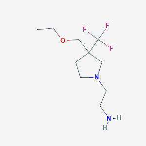 molecular formula C10H19F3N2O B1490265 2-(3-(Ethoxymethyl)-3-(trifluoromethyl)pyrrolidin-1-yl)ethan-1-amine CAS No. 2098105-48-5