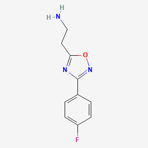 molecular formula C10H10FN3O B14902677 2-(3-(4-Fluorophenyl)-1,2,4-oxadiazol-5-yl)ethanamine 