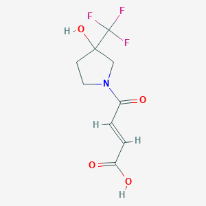 molecular formula C9H10F3NO4 B1490269 (E)-4-(3-羟基-3-(三氟甲基)吡咯烷-1-基)-4-氧代丁-2-烯酸 CAS No. 1995782-54-1