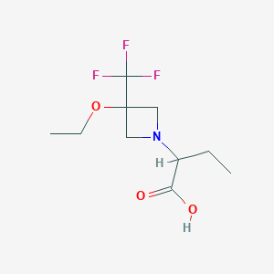 2-(3-Ethoxy-3-(trifluoromethyl)azetidin-1-yl)butanoic acid