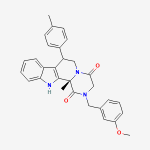 molecular formula C30H29N3O3 B14902727 (2S)-4-[(3-methoxyphenyl)methyl]-2-methyl-9-(4-methylphenyl)-4,7,17-triazatetracyclo[8.7.0.02,7.011,16]heptadeca-1(10),11,13,15-tetraene-3,6-dione 