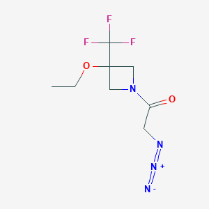 molecular formula C8H11F3N4O2 B1490273 2-叠氮基-1-(3-乙氧基-3-(三氟甲基)氮杂环丁烷-1-基)乙烷-1-酮 CAS No. 2098043-36-6