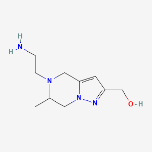 molecular formula C10H18N4O B1490274 (5-(2-Aminoethyl)-6-methyl-4,5,6,7-tetrahydropyrazolo[1,5-a]pyrazin-2-yl)methanol CAS No. 2090310-75-9