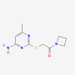 molecular formula C10H14N4OS B14902744 2-((4-Amino-6-methylpyrimidin-2-yl)thio)-1-(azetidin-1-yl)ethan-1-one 