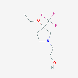 molecular formula C9H16F3NO2 B1490279 2-(3-Ethoxy-3-(trifluoromethyl)pyrrolidin-1-yl)ethan-1-ol CAS No. 2097999-68-1