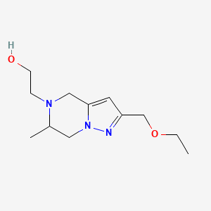 molecular formula C12H21N3O2 B1490288 2-(2-(ethoxymethyl)-6-methyl-6,7-dihydropyrazolo[1,5-a]pyrazin-5(4H)-yl)ethan-1-ol CAS No. 2098114-11-3