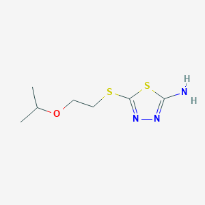 molecular formula C7H13N3OS2 B14902897 5-((2-Isopropoxyethyl)thio)-1,3,4-thiadiazol-2-amine 