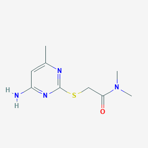 molecular formula C9H14N4OS B14902909 2-((4-Amino-6-methylpyrimidin-2-yl)thio)-N,N-dimethylacetamide 