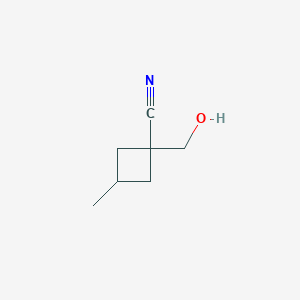 molecular formula C7H11NO B14902953 1-(Hydroxymethyl)-3-methylcyclobutane-1-carbonitrile 