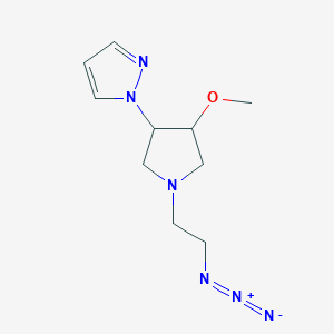 molecular formula C10H16N6O B1490297 1-(1-(2-叠氮乙基)-4-甲氧基吡咯烷-3-基)-1H-吡唑 CAS No. 2098132-91-1