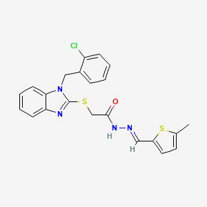 2-{[1-(2-chlorobenzyl)-1H-benzimidazol-2-yl]sulfanyl}-N'-[(E)-(5-methylthiophen-2-yl)methylidene]acetohydrazide