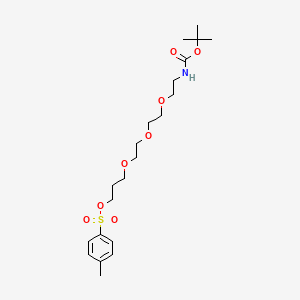 molecular formula C21H35NO8S B14903032 2,2-Dimethyl-4-oxo-3,8,11,14-tetraoxa-5-azaheptadecan-17-yl 4-methylbenzenesulfonate 