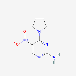 molecular formula C8H11N5O2 B14903042 5-Nitro-4-(pyrrolidin-1-yl)pyrimidin-2-amine 