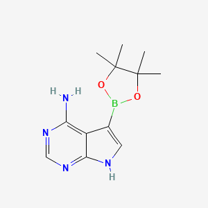 molecular formula C12H17BN4O2 B14903055 5-(4,4,5,5-Tetramethyl-1,3,2-dioxaborolan-2-yl)-7H-pyrrolo[2,3-d]pyrimidin-4-amine 